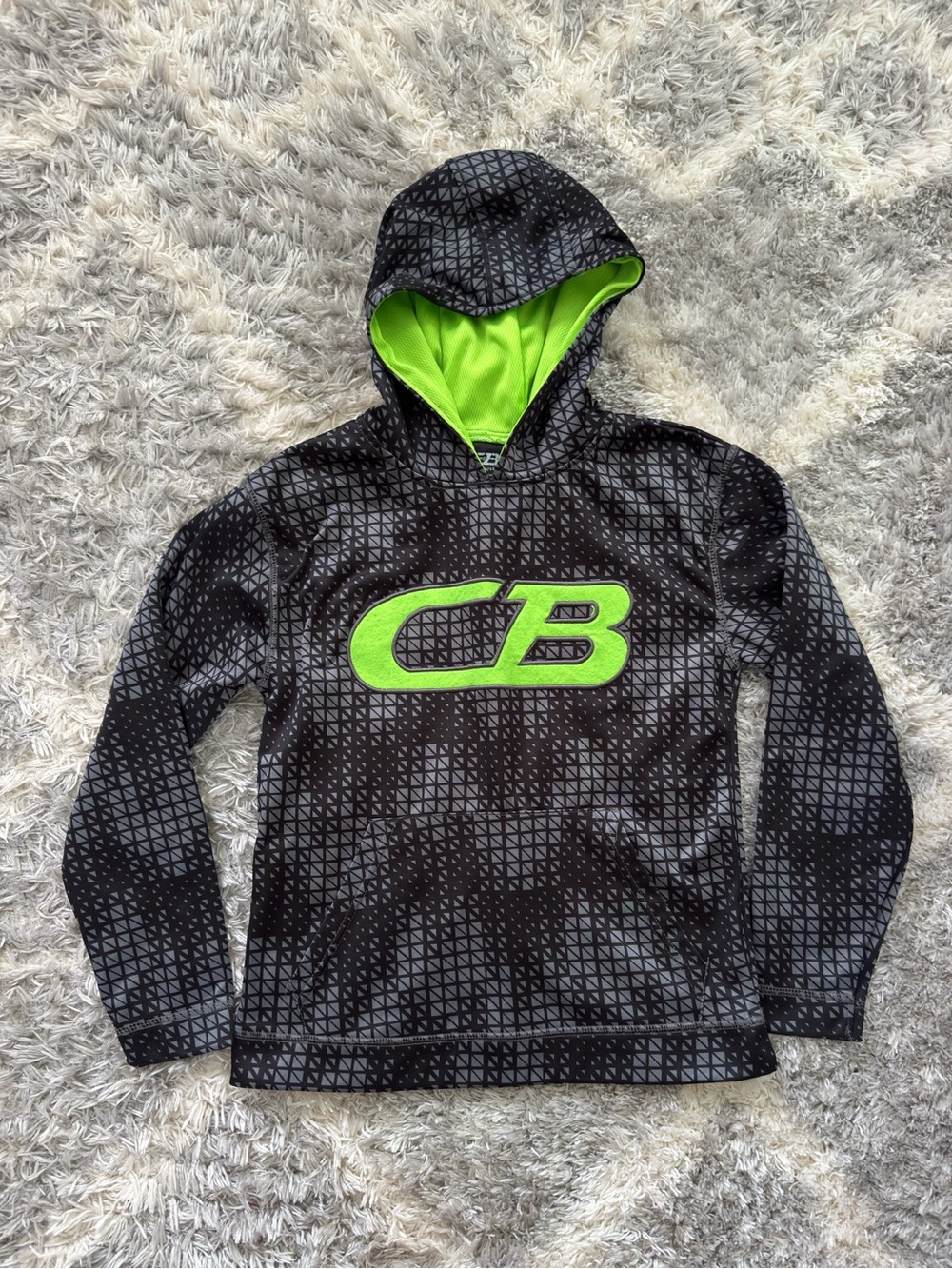 CB Kids Black & Neon Green Pullover Hoodie